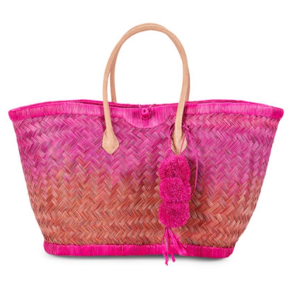 Mar Y Sol women’s Baja woven ombré raffia pink tote